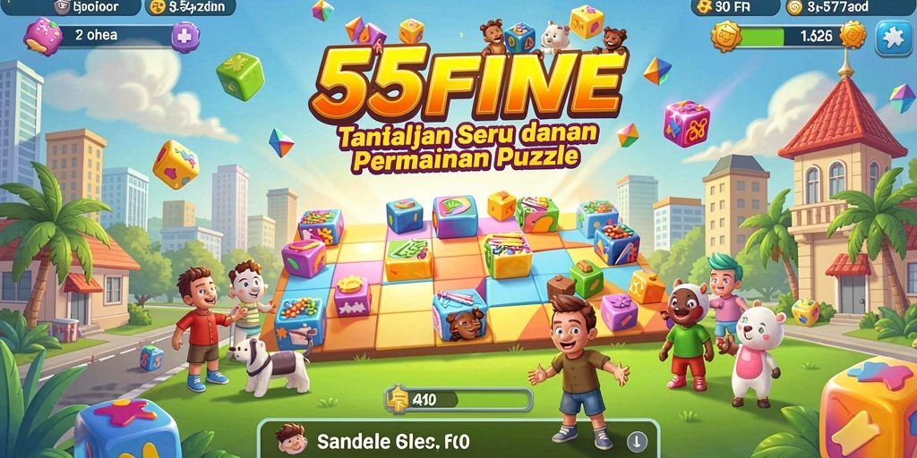 Screenshot menunjukkan gameplay seru di dalam 55FIVE dengan puzzle yang menantang.