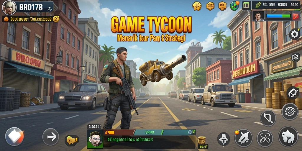 Screenshot gameplay BRO178 yang menampilkan strategi bisnis yang cerdas.