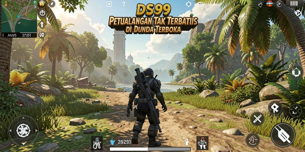Screenshot DS99 menampilkan gameplay dunia terbuka yang kaya dan beragam.