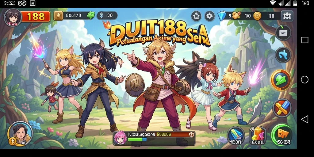 Tangkapan layar utama dari gameplay seru DUIT188 yang menampilkan karakter anime.