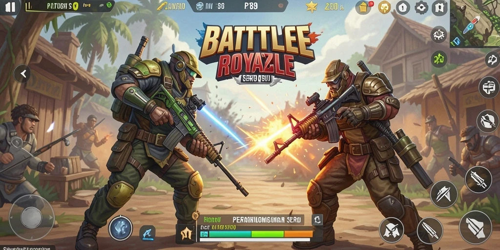 Screenshot gameplay PT89 menampilkan aksi pertarungan yang intens dan strategis.