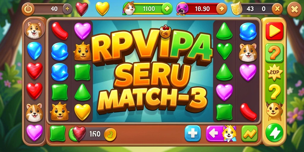 Tampilan gameplay <strong>RPVIP4</strong> yang memukau dalam permainan Match-3.