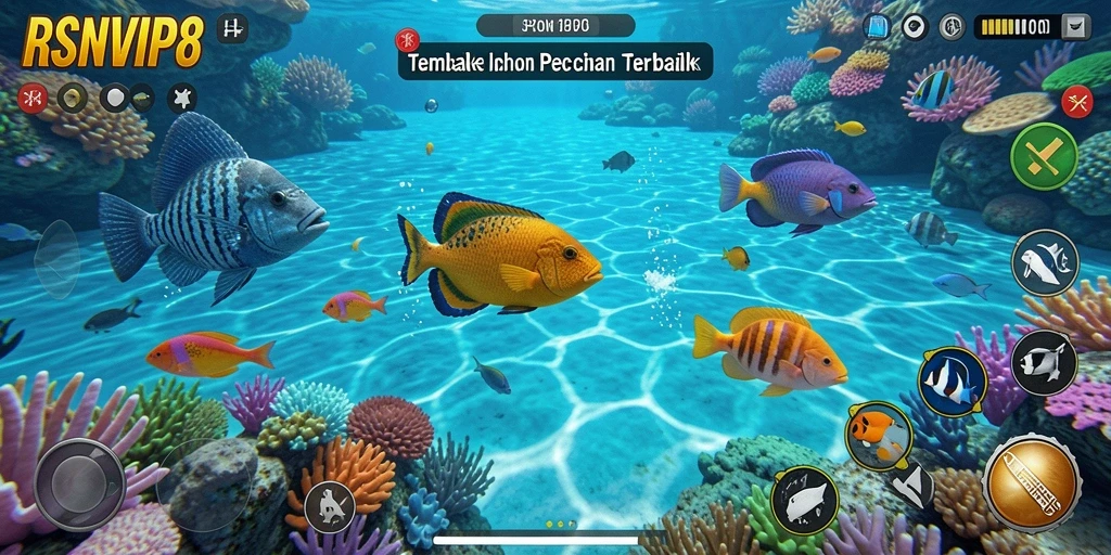 Screenshot utama RSNVIP8 menampilkan aksi tembak ikan seru.